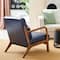 Glitzhome® Mid-Century Faux Leather Accent Chair